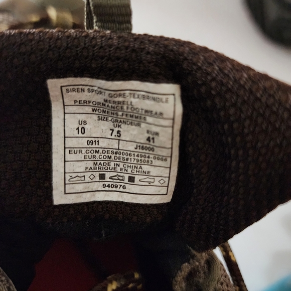 Merrell Siren Sport Brown Gore Tex Lace Up Sport Hiking Trail Shoes Womens 10.  - Picture 11 of 13